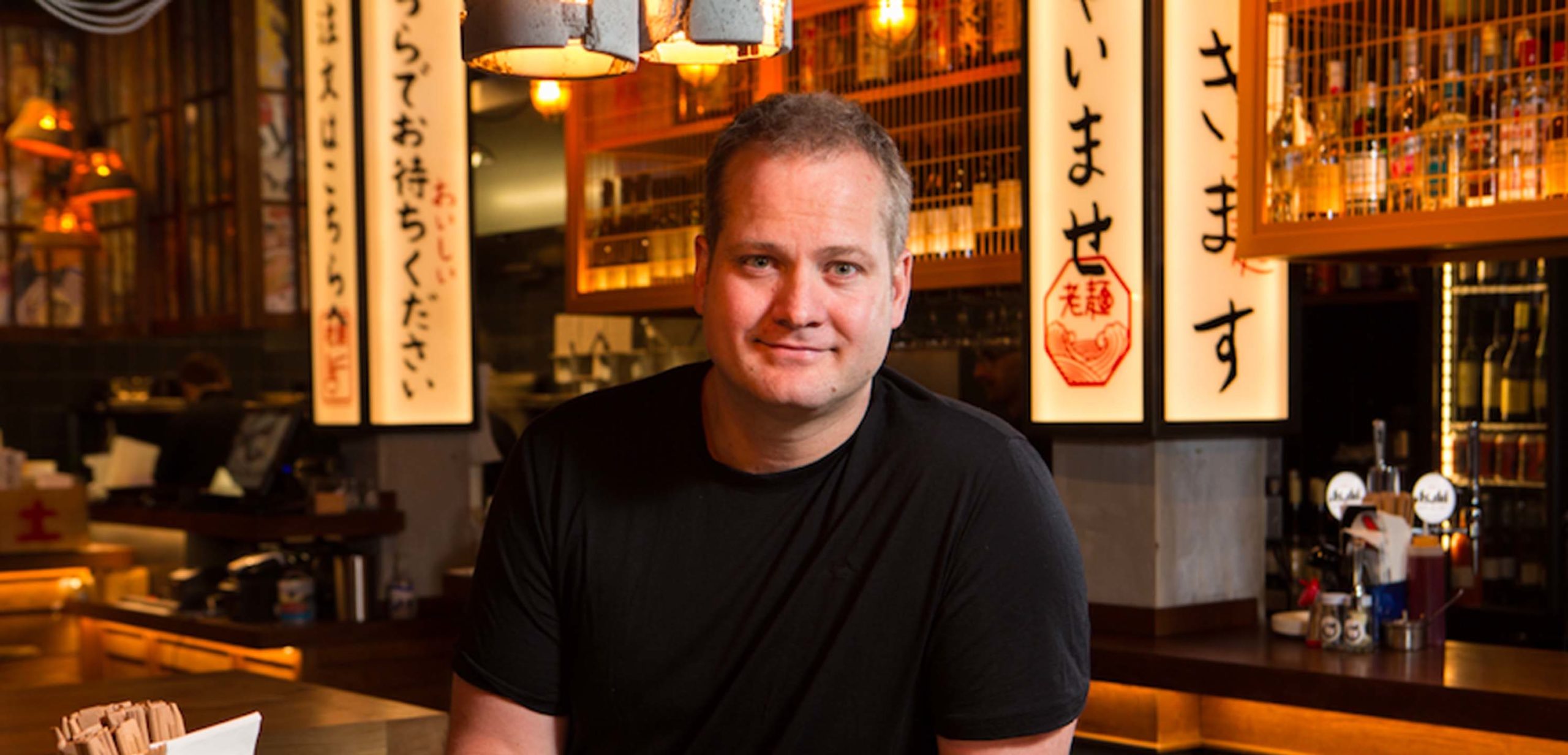 Ross Shonhan at Netsu restaurant in Mandarin Oriental Jumeira Dubai.