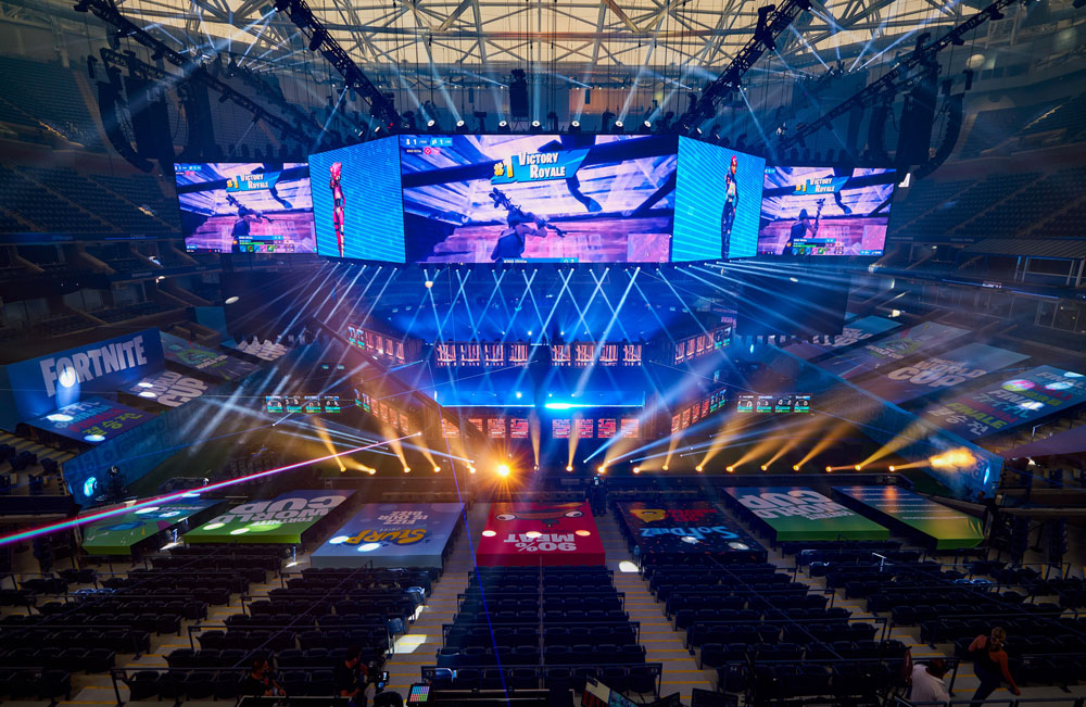 Fortnite tournament taking place at Arthur Ashe Stadium.
