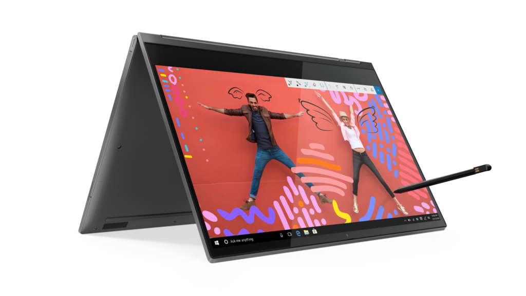 Lenovo Yoga C930 folded with pen used o